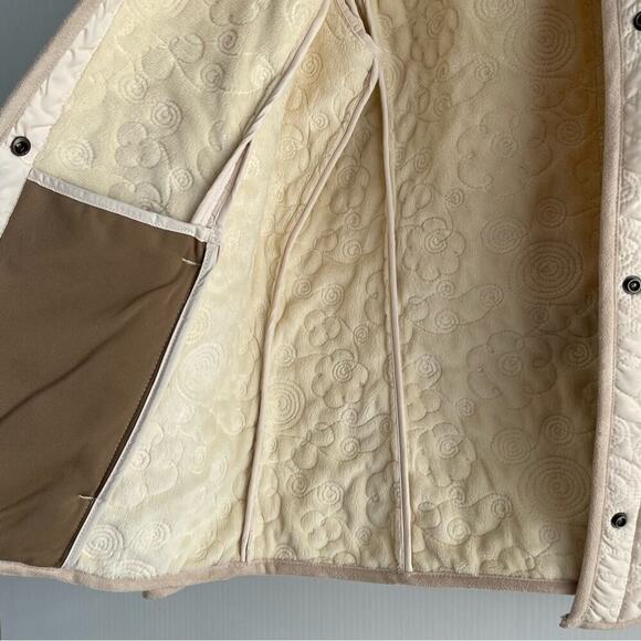 Woolrich field jacket embroidered swirl pattern cream soft lining sz Medium - Picture 12 of 13